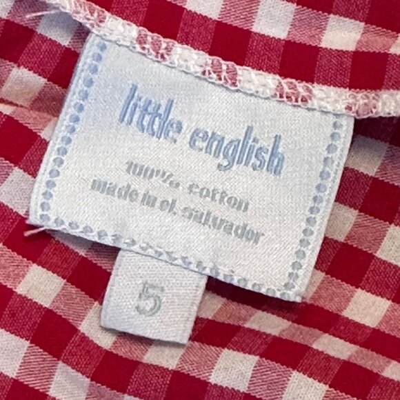Little English Christmas Smocked Dress • Red Gingham • Girls 5 - Picture 5 of 6